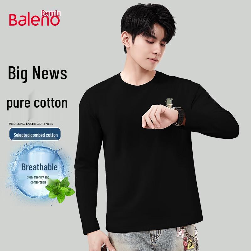 Baleno Men's Pure Cotton Long Sleeve T-Shirt