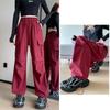 Summer Women Joggers Pants Casual Female Straight Cargo Pants Elastic High Waist Streetwear Slim Trousers