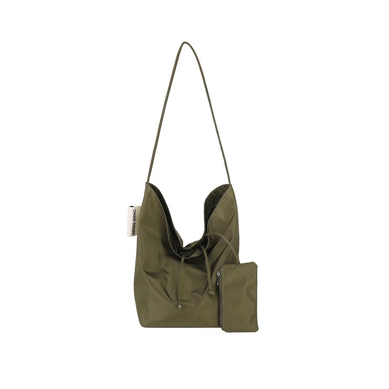 2025 New Lazy Wind Korean Version of High-end Simple Nylon Large-capacity Cloth Bag Casual Versatile Shoulder Tote Bag