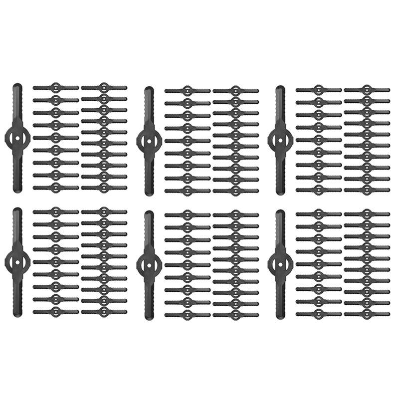 

ABUL-120Pcs Plastic Grass Trimmer Blades Lawn Mower Blade Cordless Trimmer Garden Tool Lawn Mower Trimmer Accessories чорний