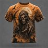 Summer Men's Skull 3D Printed Crew Neck T-Shirt Halloween Dress Up