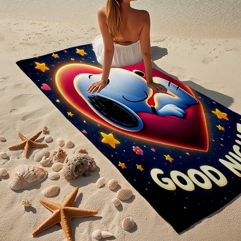 Snoo-dog Dreams On The Moon Beach Towel, Super Soft Microfiber, Gift for Her/Him, Birthday, for Pool, Beach, Travel, Home Decor Fan gifts