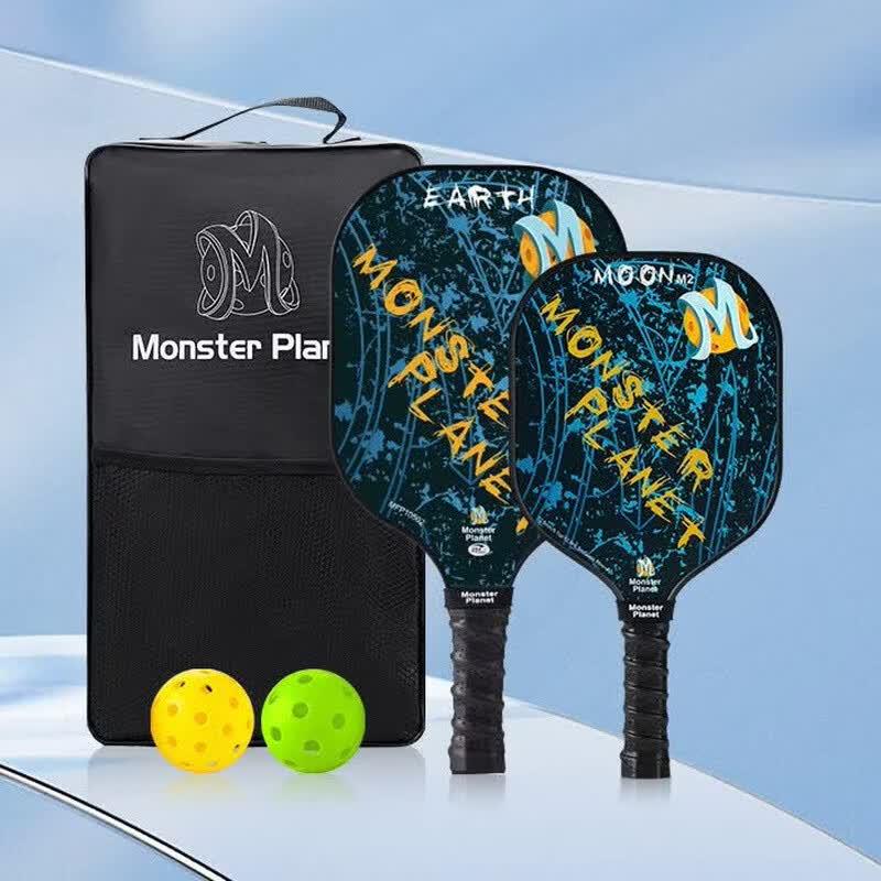 Monsterplanet Earth Moon Parent-Child Pickleball Paddle Set