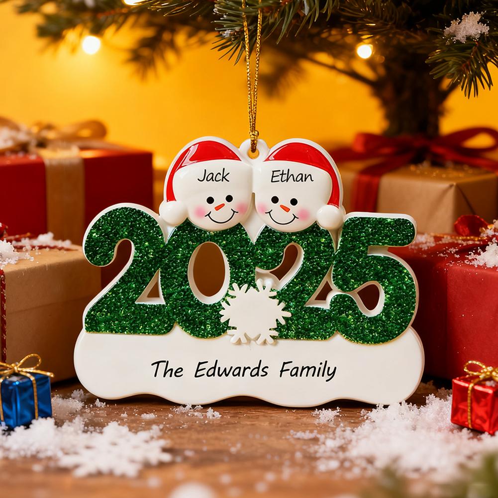 Creative Christmas Resin Pendant 2025 Family Christmas Decoration Gift Snowman Christmas Tree I6D4