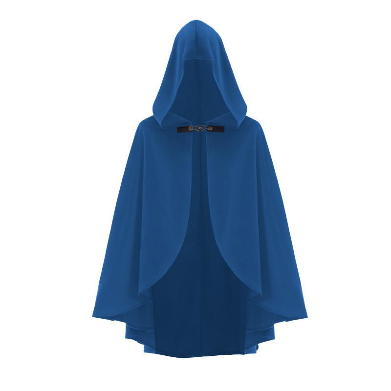 Medieval Cloak Cosplay Costume With Solid Color Design For Halloween And Conventions