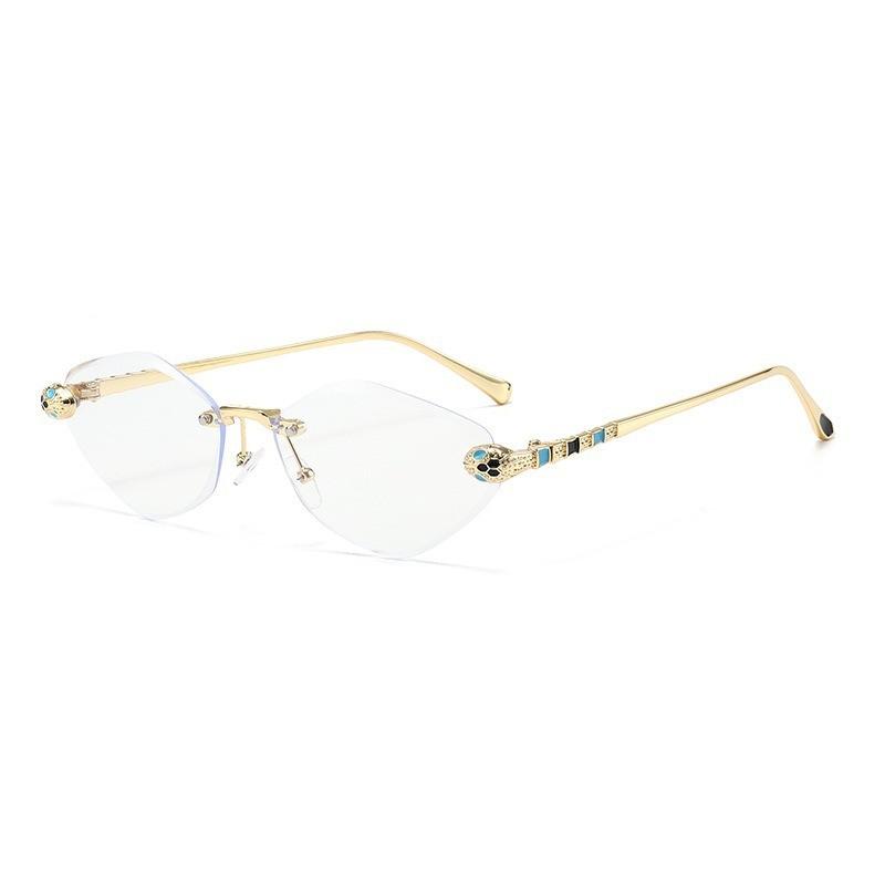 Geometric Square Metal Frame Sunglasses With Uv400 Protection For Fashionable Outdoor Activities