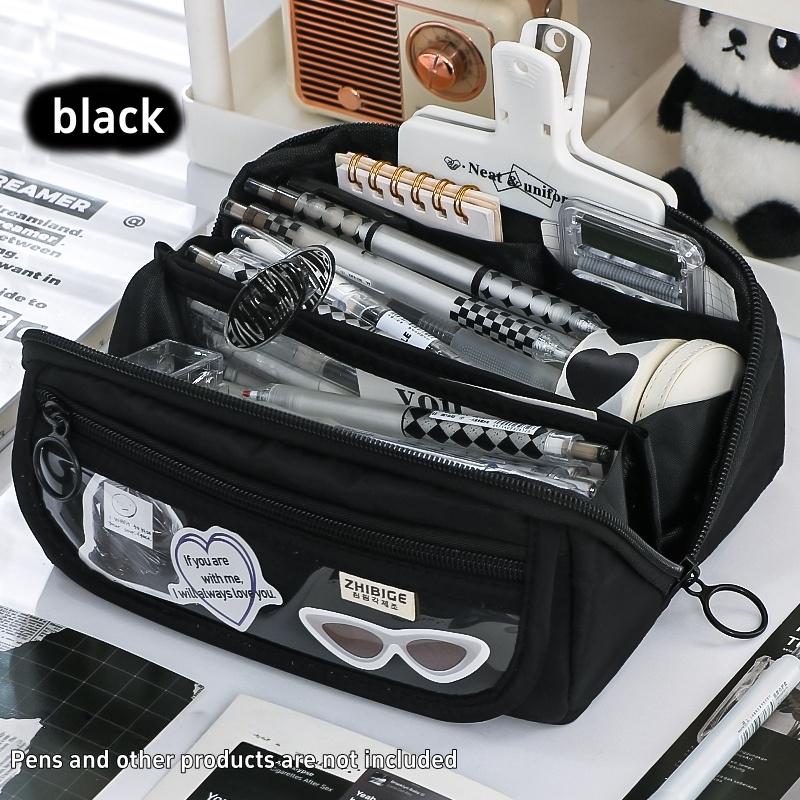 

Prism Flip Cover Pencil Case Large Capacity Pen Bag Dream Storage Pouch for Students Stationary School A3075 чёрный