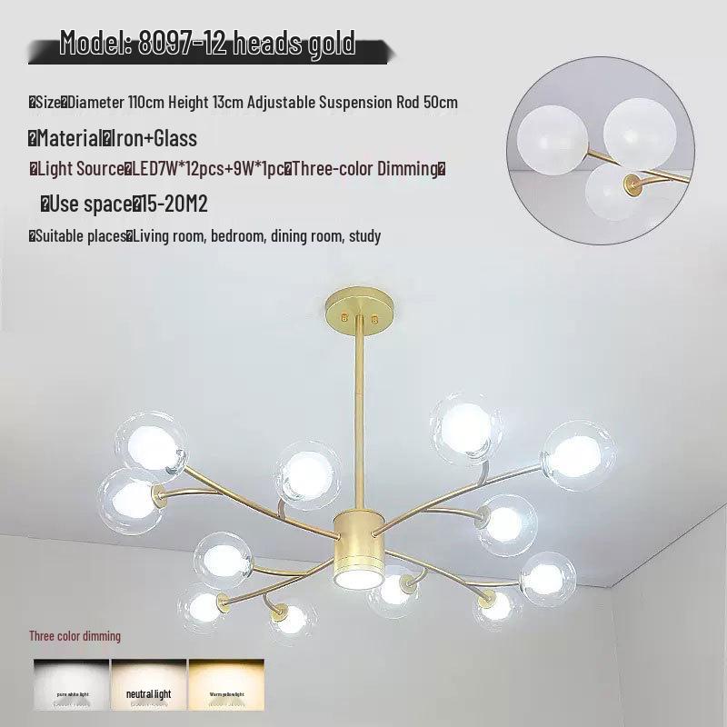 2025 Nordic Minimalist Chandelier: Modern Molecule Design for Living Room, Bedroom & Restaurant