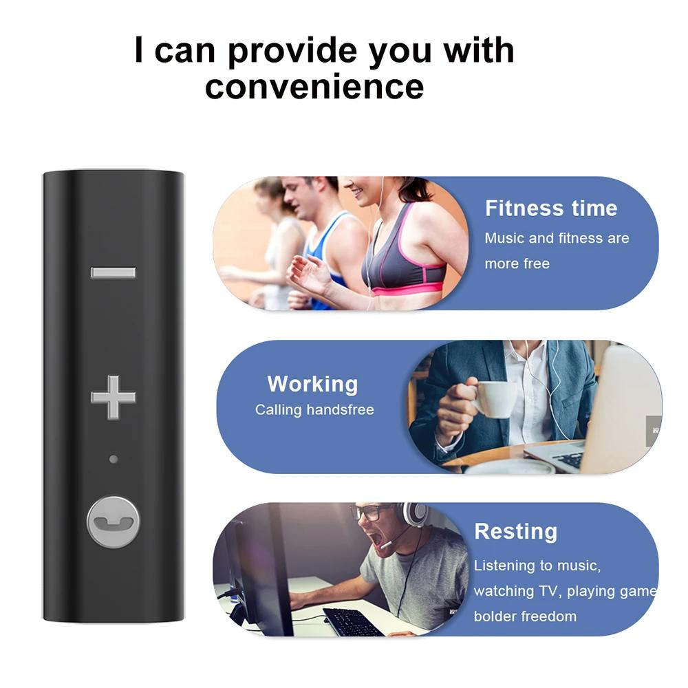 Bluetooth 5.0 Audio Receiver 3.5mm AUX Stereo Music Wireless Adapter with HD Mic HandsFree Calling for Car Kit Speaker Headphone