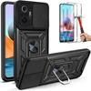 Protective Case - E.F.CONNECTION - For Redmi Note 10 Pro 4G - Matte Black - Army - Tempered Glass