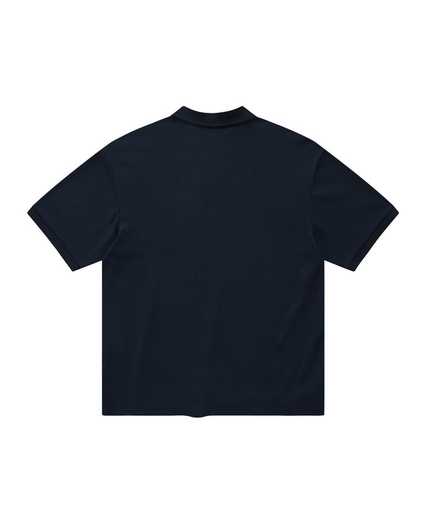 COVERNAT Signature Symbol Pocket Polo Shirt Navy