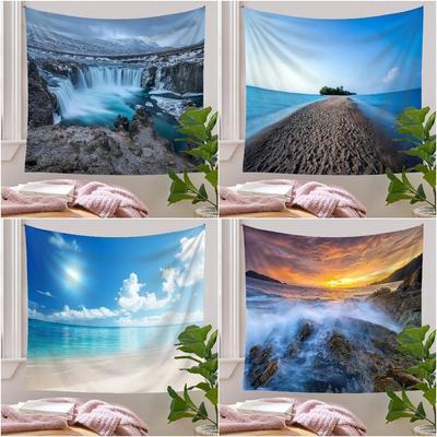 Living Room Bedroom Tapestry Natural Scenery Beach Print Pattern Fashion Home Decoration Tapestry