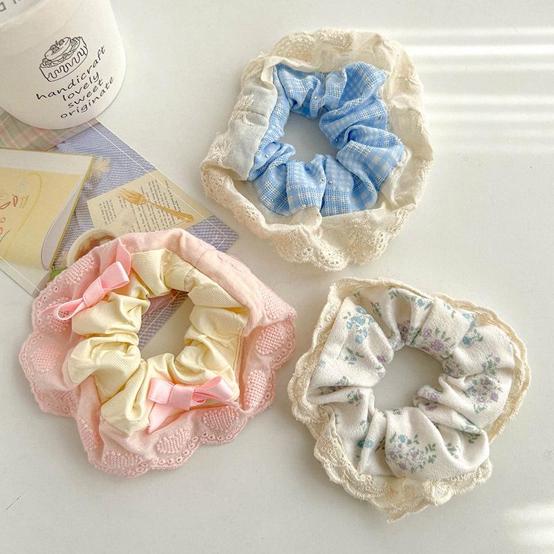 Children's Floral Lace Double-Layer Scrunchie Hair Tie