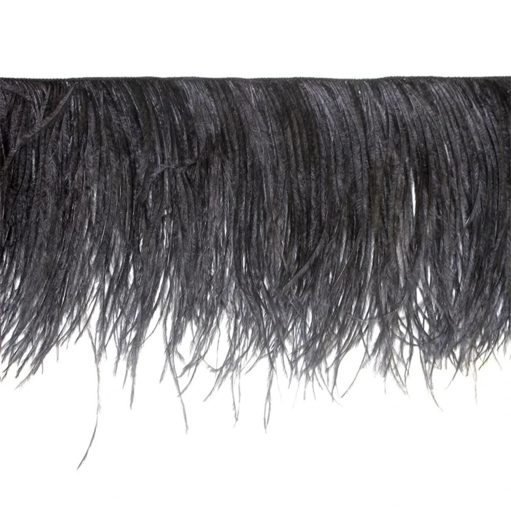 High Quality Ostrich Feather Trim Fringe Natural White Feather Ribbon Trimming For Party Dress Sewing Wedding Accessories 1 M