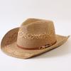 Popolare cappello da cowboy western classico europeo e americano intrecciato in paglia per uomo e donna moda outdoor stile OL cappello a cilindro intrecciato