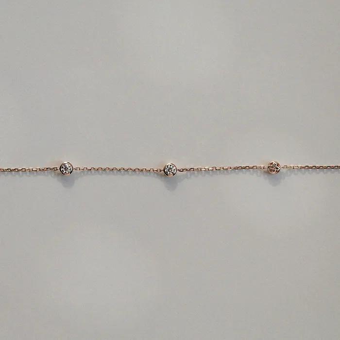 [14K/Moissanite] Basic Bezel Bracelet (0.2ct)