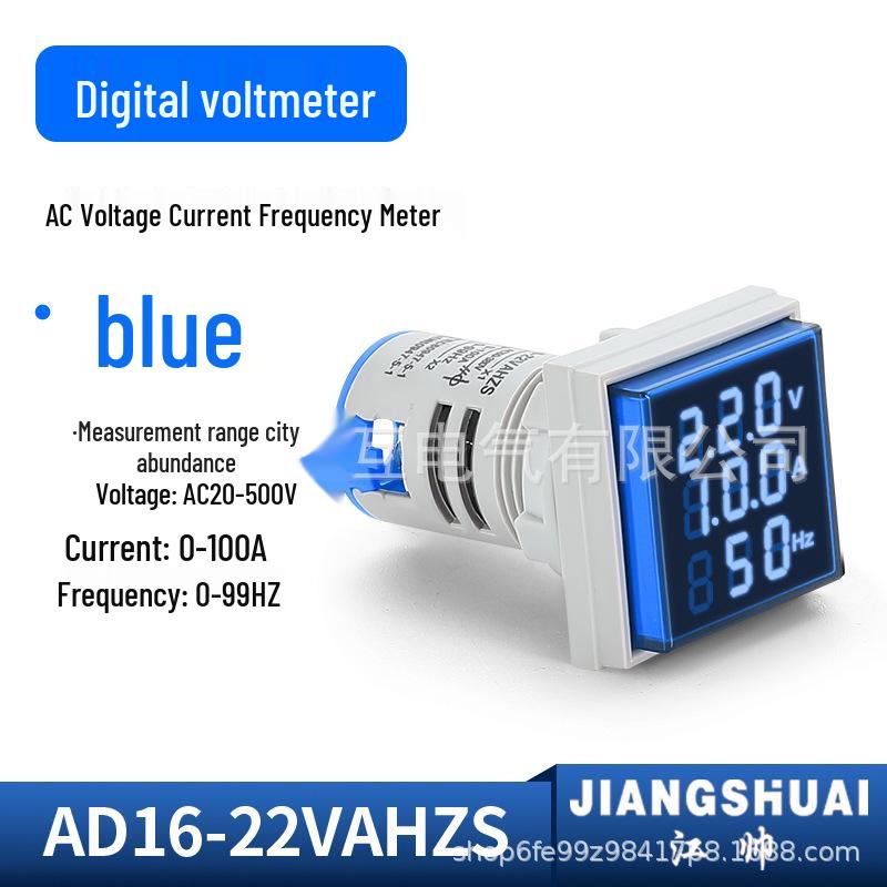 AD16-22AVHZ Digital LED Meter: AC Current, Voltage, Hertz Display with Current Transformer.