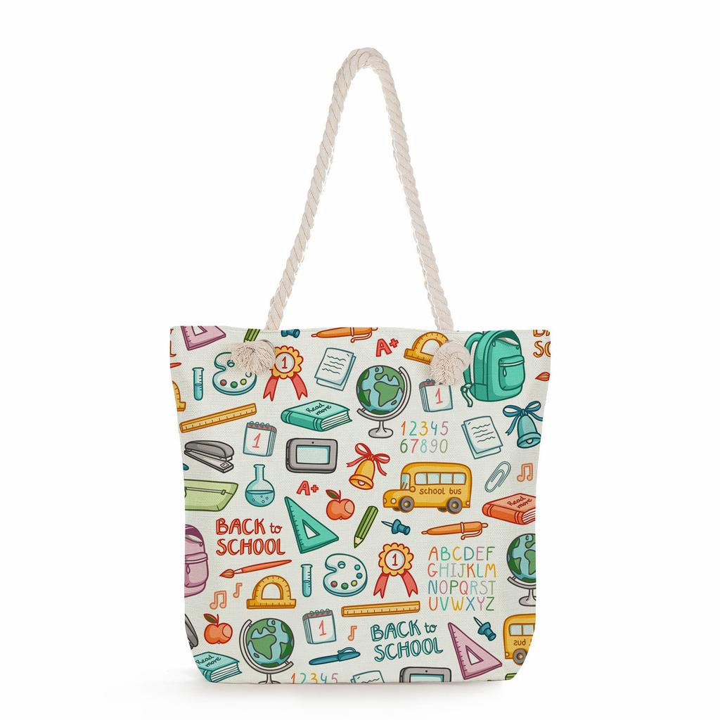 Physical Chemistry print thick rope single-shoulder beach bag 7216