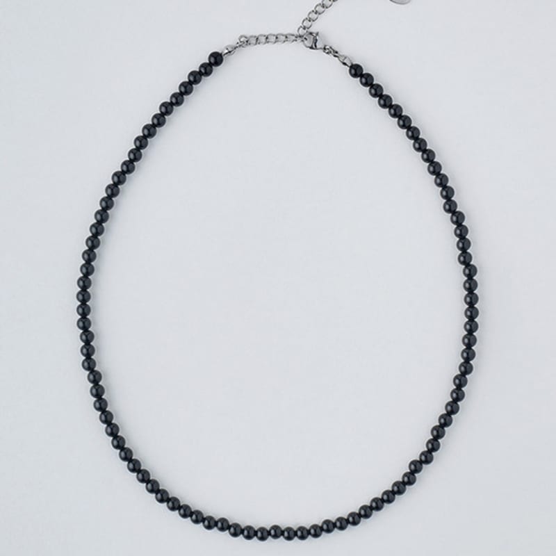 BICYCLE TROPHY BT Gemstone Necklace 01 (4mm Polished Onyx)