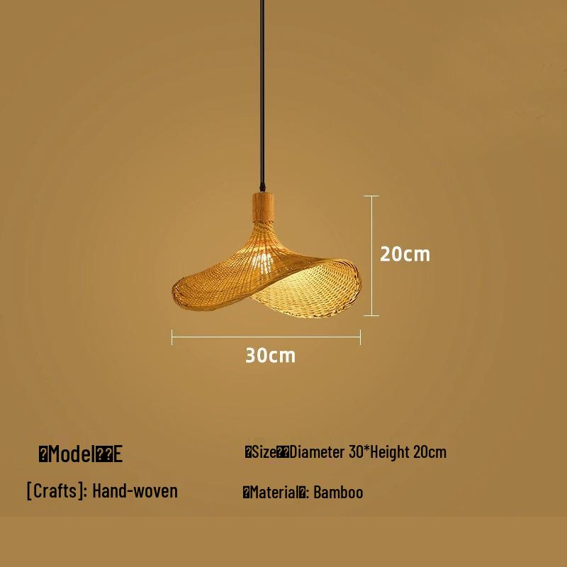 Bamboo Zen Pendant Light: Artistic Bamboo Weave Lantern for Tea Rooms and Tables
