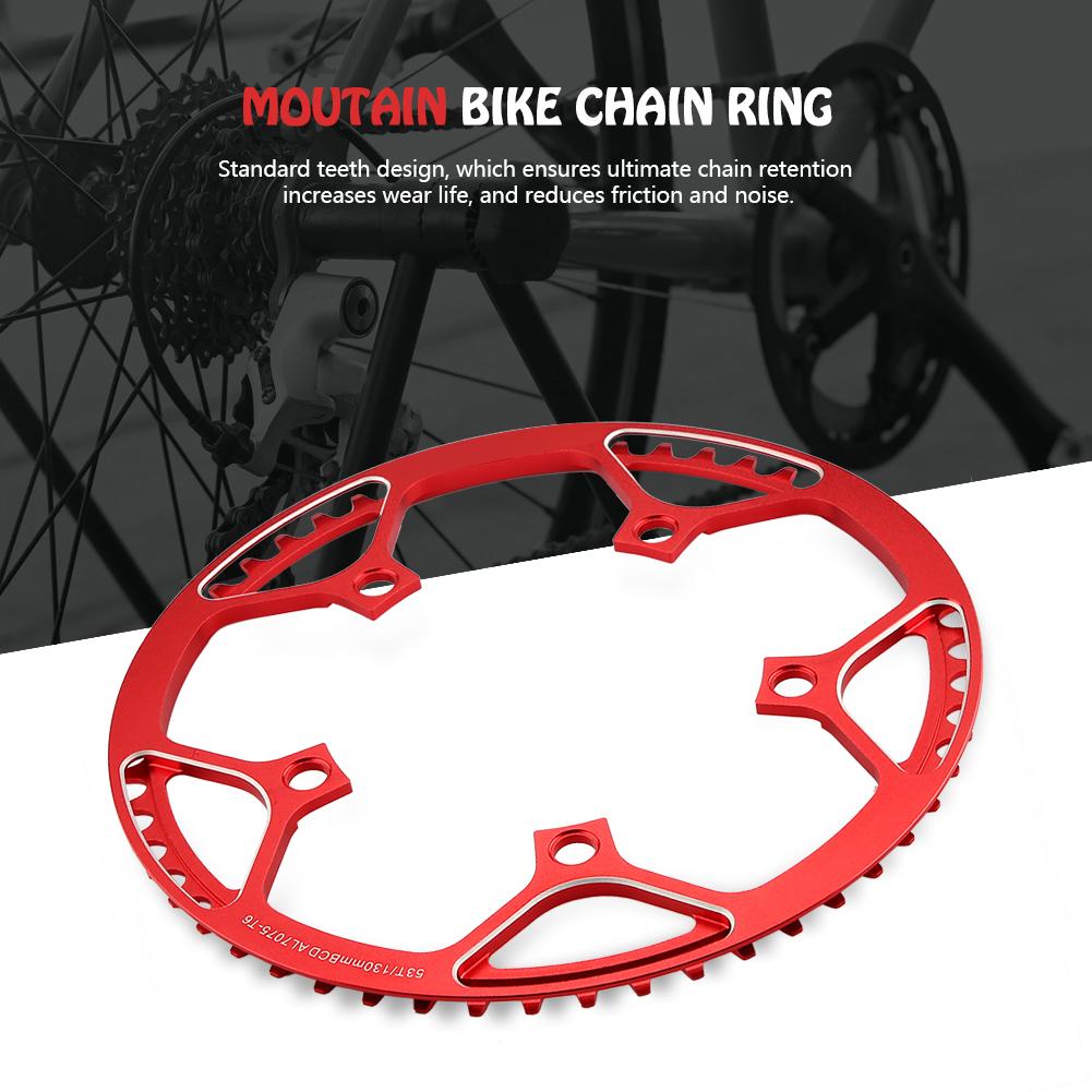 53T CNC Aluminum Alloy Mountain Bike Single Crank Chain Repair Parts (Black)