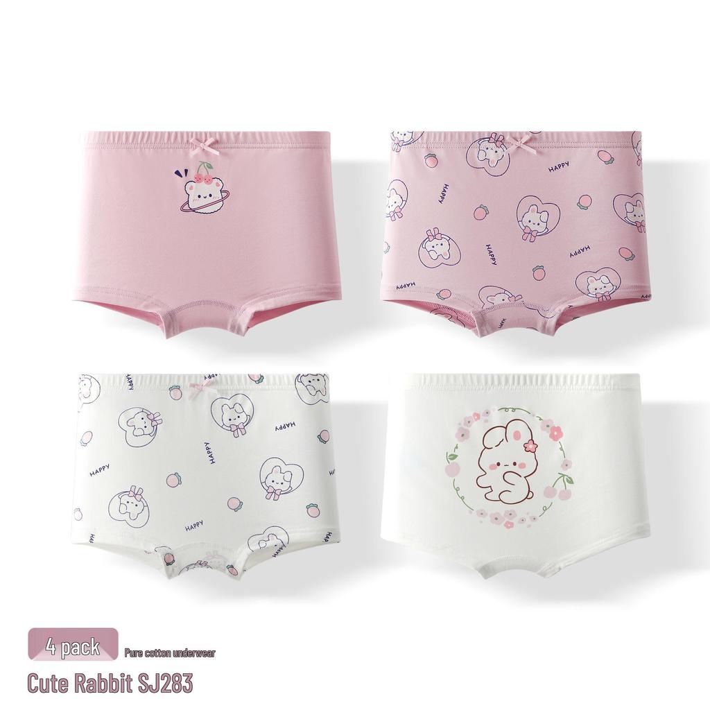 Pure Cotton Antibacterial Girls' Boxer Briefs - Class A, Autumn/Winter