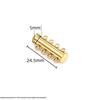 18K Vacuum-Plated Stainless Steel Dual/Triple Row Snap Buckle Clasp for DIY Necklace/Bracelet Jewelry