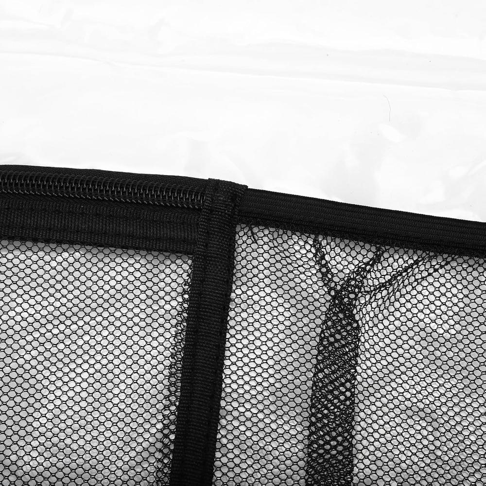 2 Pack Black Transparent Cinch Bag Mesh Pocket See Through Pouch Drawstring Backpack Concerts