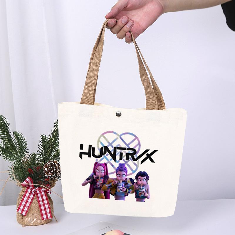 K-Pop Anime Cartoon Printed Student Fashion Casual Canvas Bag Going Out High Value Portable Shoulder Bag
