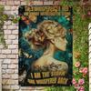 Metal Poster She Whispers Storm, Iron Inspirational Boho Vintage Wall Art for Living Room