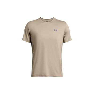 Solid Logo Breathable Crew Neck Short Sleeve T-Shirt Men Tops Gray-Brown 1383668-203