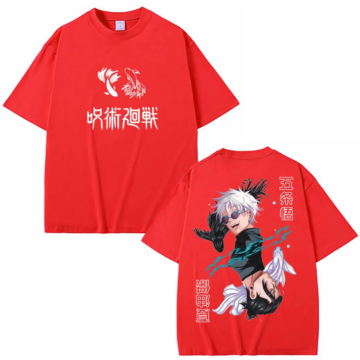 

Japan Anime Jujutsu Kaisen T Shirts Satoru Gojo Geto Suguru Unisexga Tshirts Casual Cotton Oversized Harajuku T Shirt Streetwear S