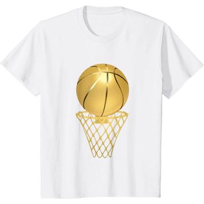 Goldener Basketballspieler Spiel Team Sport Liebhaber T-Shirt für Männer Frauen Cooles Design T-Shirt Kleidung