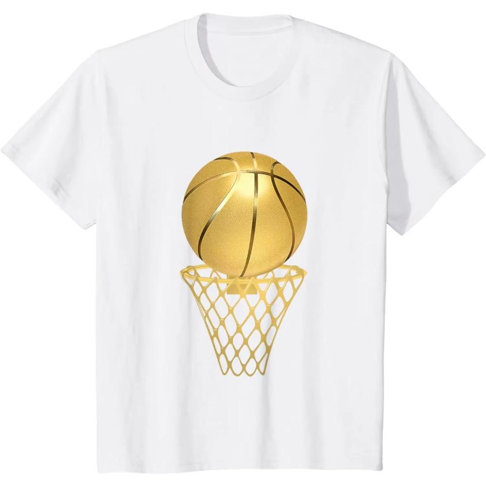 Golden Basketball Player Game Team Sports Lover T-Shirt for Men Women Cool Design Tee  Clothing