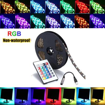 5V 5050 60SMD//M RGB LED Strip Light Bar TV Back Lighting Kit+USB Remote Control