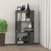 Bookshelf Room Divider Grey 51 X 25 X 101 Cm Solid Pine Wood