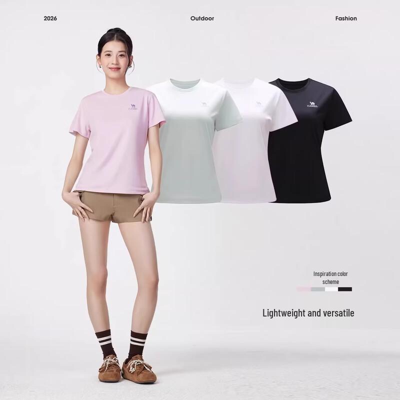 CAMEL Women's Quick-Dry Round Neck T-Shirt