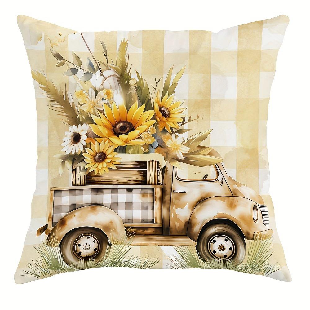 

Sunflower Gnome - themed Cheerful PillowcasesLiving room sofa cushion cover, soft and comfortable, bedroom room decoration 16x16in 40x40cm