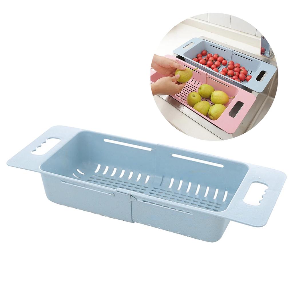 Plastic Vegetable Washing Basket Retractable Adjustment Fruit And Vegetable Basket Collapsible Sink With Handle Kitchen Supplies