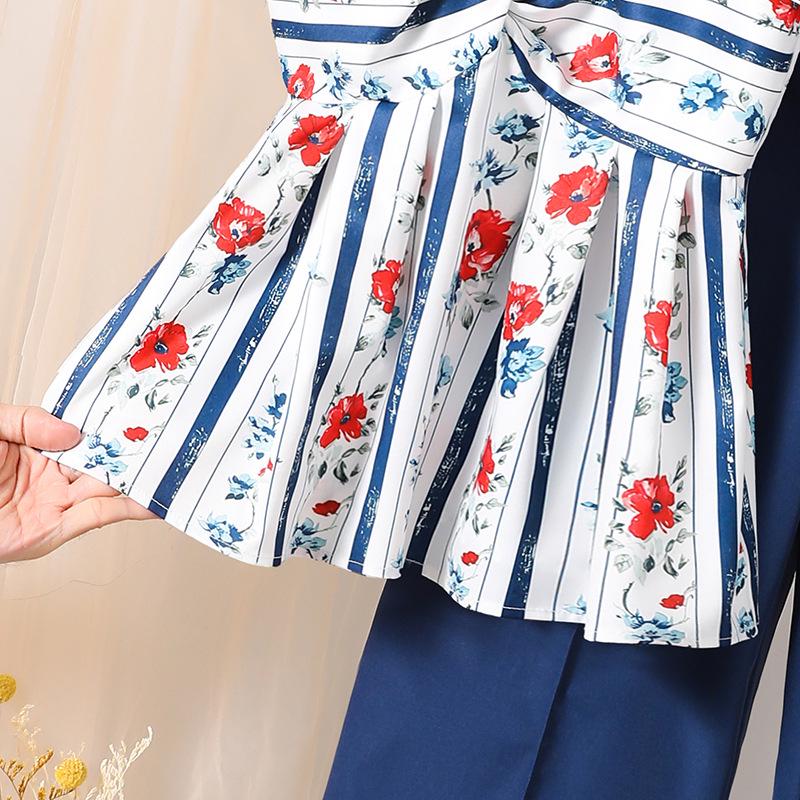 Mädchen-Frühling/Sommer 2026 Blumen-Camisole und Weitbein-Hosen-Set