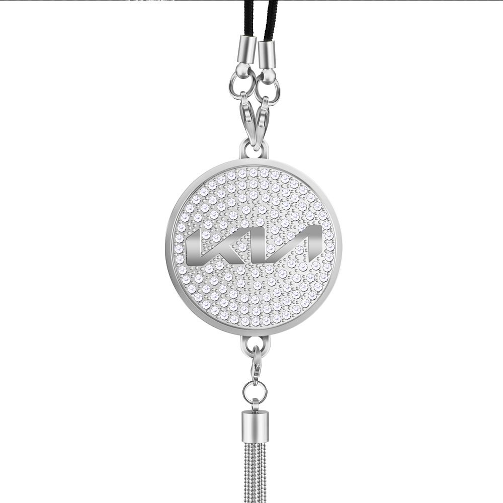 

2026 Hot Car Sticker Car Hanging Metal Pendant Diamond Logo Rearview Mirror Ornaments For KIA EV6 Stinger RIO Sorento Picanto Ce