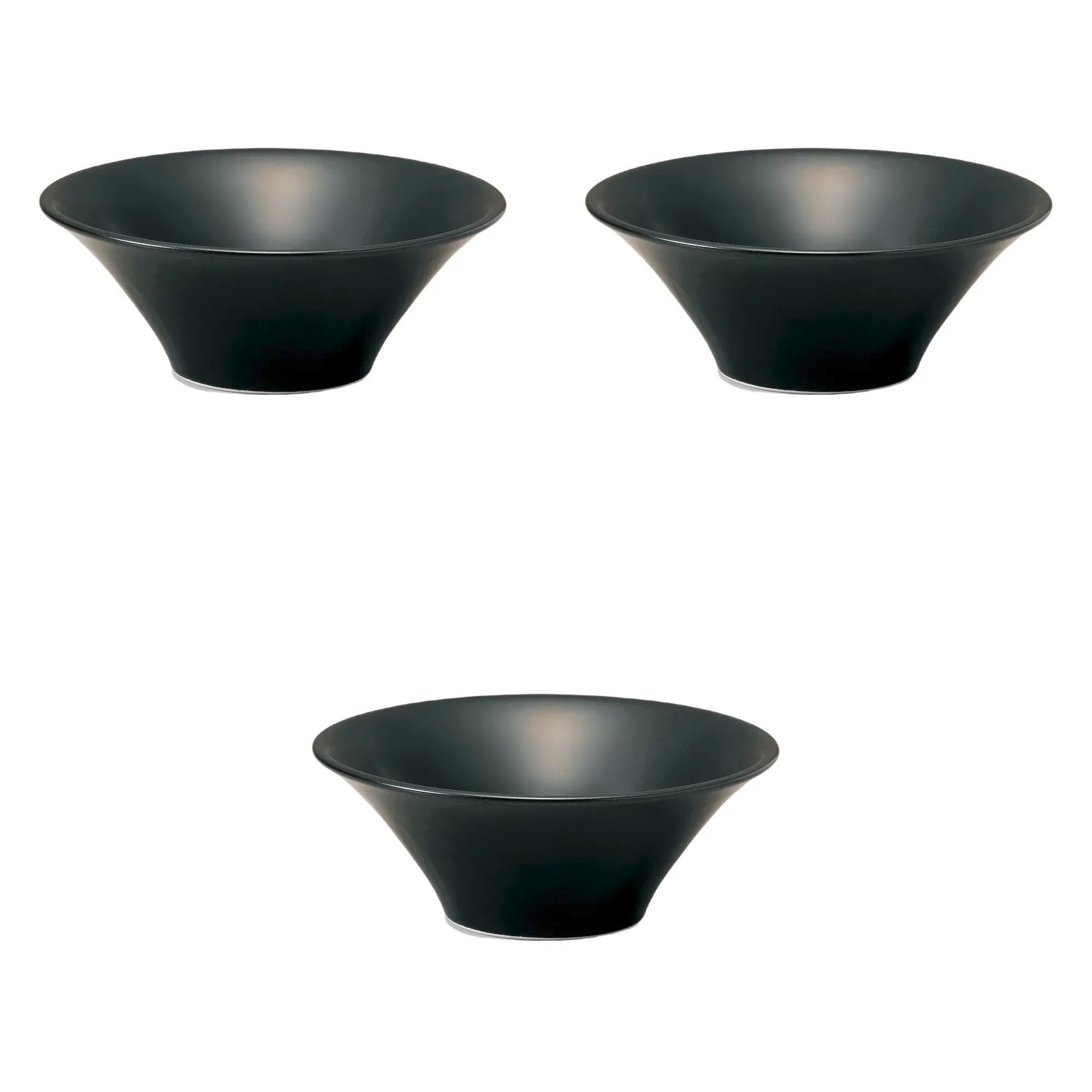 

Set of 3 Black Matte Ramen Bowls x 8cm Ramen Bowls by Setomonohonpo 7.0mm [21 (1000cc)]