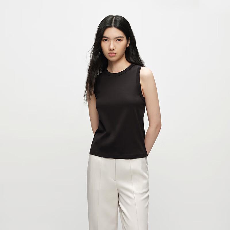 Женский хлопковый облегающий топ-майка без рукавов OVVOVV L