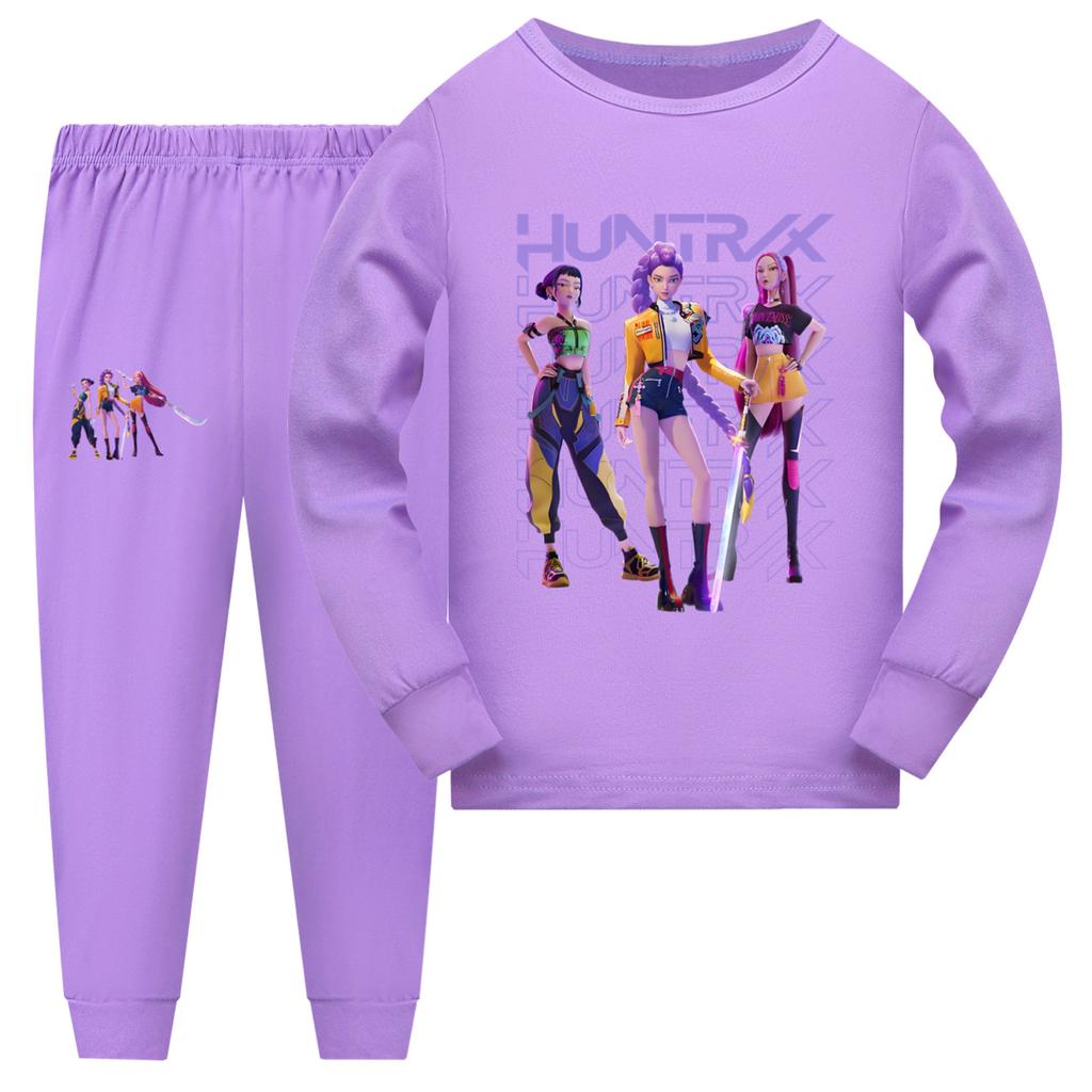Children's Fashion Suit Skirt Round Neck Long Sleeve Top Pants