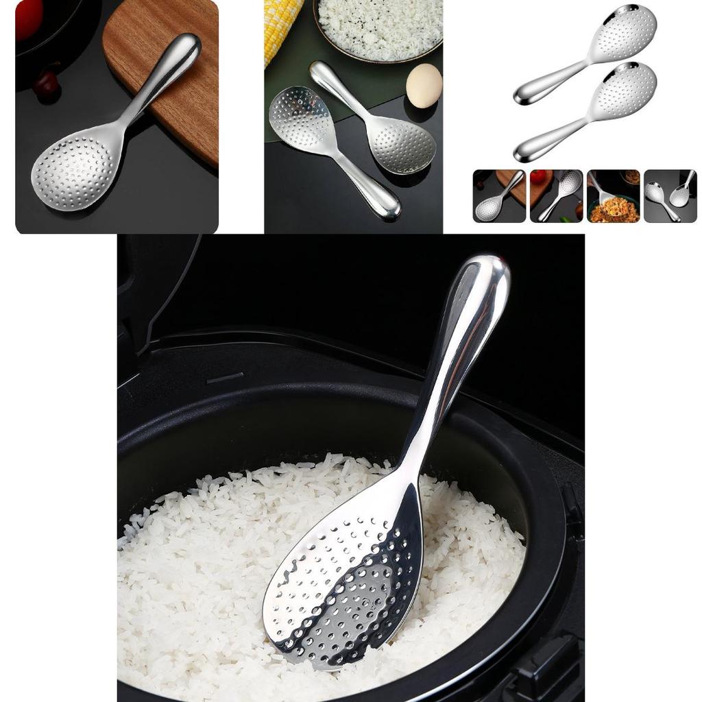 Modern serveringssked i rostfritt stål för kök och buffé Perfekt för ris och rätter