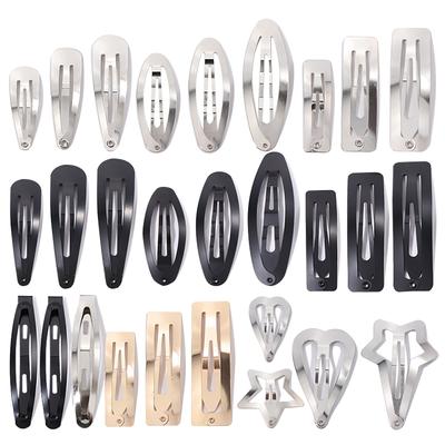 Set van 10/20/30 stuks dames haarclips in waterdruppelvorm (zilver, goud, zwart), BB haarspelden, haarspelden, modieuze haaraccessoires.