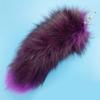 Gradient Foxes Furs Tail Pendant Keychain Keys Holder for Purse Bag Decoration
