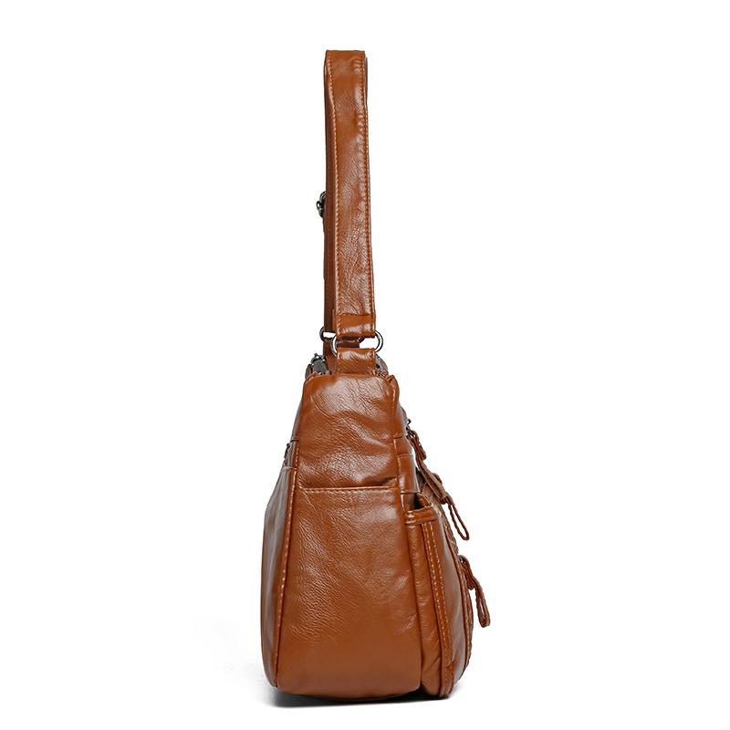 Dámská taška Soft Leather Crossbody Bag Taška přes rameno pro matku středního věku