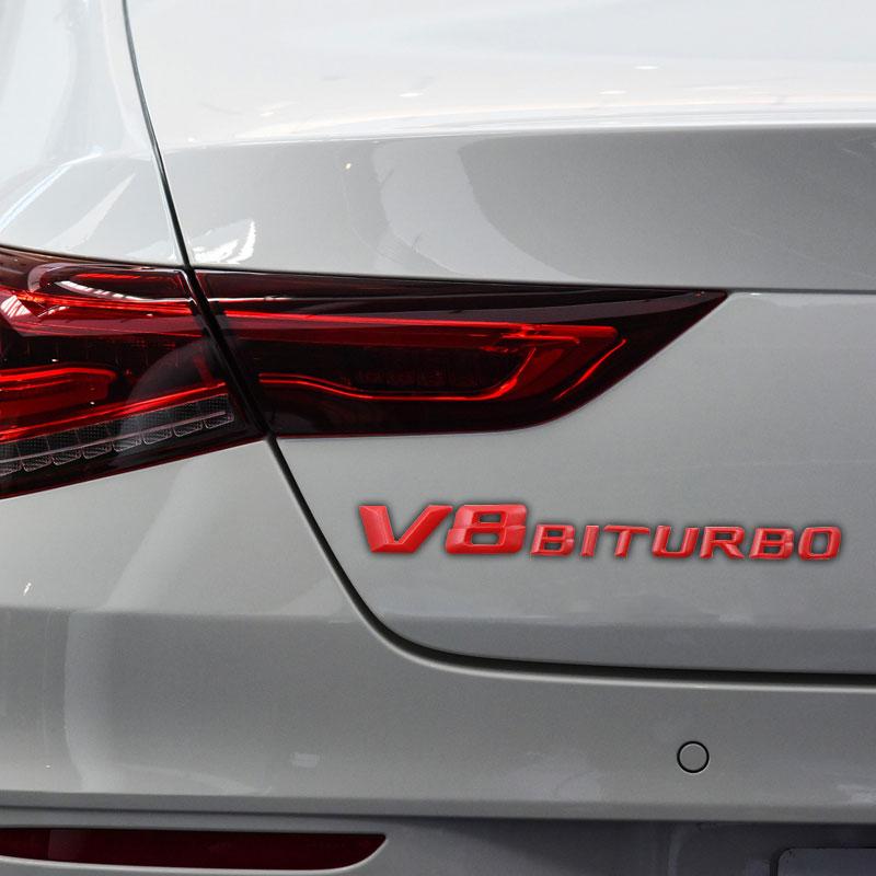 1Pcs Car Trunk 3D Sticker Sideways Sticker Car Hood Sticker For Mercedes-Benzs V8 BITURBO CLK CLA Class CES SLK GLK SLS CLG GLE GLC GLB