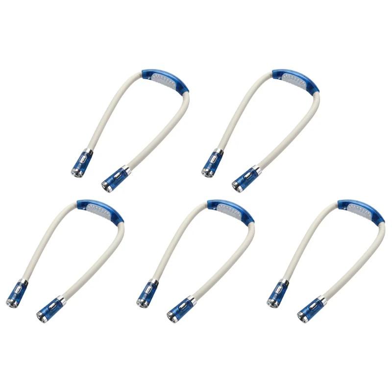 5-1PCS LED Night Light Flexible Handsfree Hug Neck Reading Book Lights Bent Adjusted Freely Flashlight Battery-powered Lamps